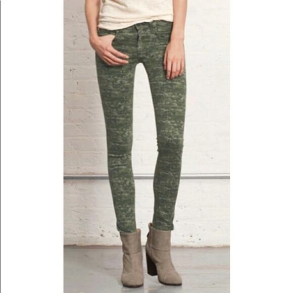 Rag & Bone Digital Camo Army Green Skinny Jeans - Picture 3 of 11